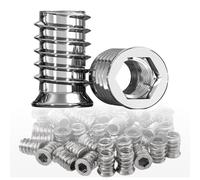 Inserts filetés à entraînement hexagonal en acier inoxydable 304, M3 M4 M5 M6 M8 M10 écrou de meuble vis tête plate hexagonale insert bois fileté 10 pièces(M6 x 10mm)