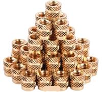 Inserts filetés, Écrou thermique moleté en laiton M1 -M8, filetage thermofusible, pièces d'encastrement cuivre, 100/10