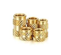 Inserts filetés, Écrous à insert en laiton M2.5 M3 M4, filetage moleté thermofusible, insertion par injection thermique, double sergé en cuivre