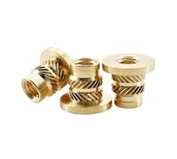 Inserts filetés Écrous moletés, Écrous filetés moletés en laiton thermofusible M2-M8 50 pièces(M5xL6.9xOD7.1,20Pcs)