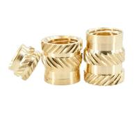 Inserts filetés Écrous moletés, Inserts filetés en laiton, écrous moletés thermofusibles, 500 pièces M2-M6 2-12mm(Length 7mm,M3(OD4.2mm))