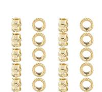 Inserts filetés Écrous moletés, Paquet d'écrous moletés par inserts filetés intégrés thermofusibles en laiton M2-M6(Twill Knurled(20Pcs),M3xL3xOD4.5)