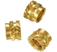 Inserts filetés, Insertion thermofusible en laiton M1.4-M8, filetage d'écrou moleté, moulage thermique, Double sergé, 10/20 pièces/100 pièces