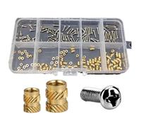 Inserts filetés, Kit de 200 écrous à sertir en laiton M2/M2,5 et vis acier inoxydable avec moletage thermofusible