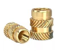 Inserts filetés thermiques M6 OD 8/9mm hauteur 4-12mm, bride de presse, écrous en laiton moletés, insertion en cuivre thermofusible for 3D, 20 pièces(M6*9 * 9mm)