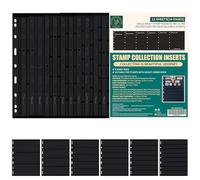 Inserts pour collection de timbres - Album de collection de timbres 12 feuilles avec 6 tailles mixtes pour kit de classeur de collection de timbres IS01MX312
