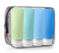 INSFIT Bouteilles de voyage pour articles de toilette, approuvées par la TSA, 85 g, sans BPA, anti-fuite, tubes en silicone compressibles pour shampooing, après-shampooing, lotion, savon avec