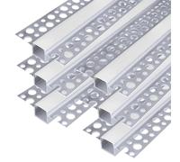 inShareplus Profilé LED à encastrer dans le plâtre, 3,3 pieds/1m Lot de 6 Canaux LED en Aluminium avec Diffuseur Laiteux, Diffuseur de Bandes LED Encastrées Sans Bordure pour Sous Armoire, Étagère