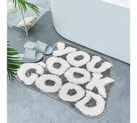 Inshere You Look Good Tapis de bain mignon pour salle de bain, cuisine et porte en tissu corail doux et absorbant - Tapis de bienvenue d'intérieur cool et amusant - Tapis de bienvenue antidérapant et