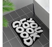 Inshere You Look Good Tapis de bain mignon pour salle de bain - Tissu corail doux et absorbant - Tapis de bain amusant et antidérapant - Lavable - 63,5 x 53,3 cm - Noir