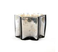 Insideretail Ltd en Verre Mercure de Noël étoile Bougie Chauffe-Plat Holders-with Gun Film en métal Vieilli, Lot de 48, Gum en métal, 7 x 7 x 7 cm