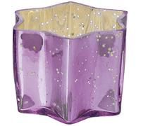 Insideretail Star Bougeoirs avec Effet Vieilli, Aluminium, Verre, Violet, 7 x 4,5 cm, Lot de 12