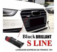 INSIGNE BRILLANT Insignes d'emblème de calandre en métal NOIR avec logo S Line pour Audi