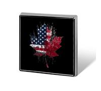 Insigne carré en métal drapeau érable États-Unis/Canada, broche à revers, cadeau pour hommes et femmes, vêtements, sacs et chapeaux