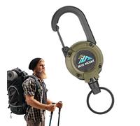 Insigne de badge de carabinateur lourd | Bobine de lanière d'identification tactique | Porte-clés rétractable multifonction | Camping extérieur en camping Easy-Pull Cinkle Are Telescopic Fils pour
