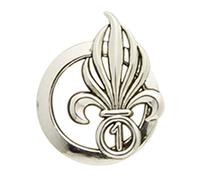 INSIGNE DE BÉRET ARGENTÉ LÉGION 1ER RÉGIMENT ÉTRANGER DE CAVALERIE
