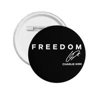 Insigne de liberté Rip Charlie Kirk, bouton en métal, badges ronds de poitrine, broches de chapeau, décoration