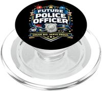 Insigne de Police Fier du Futur Officier de Police Dream Big Serve PopSockets PopGrip pour MagSafe