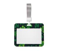 Insigne de travail en forme de trèfle porte-bonheur, coque de protection avec motif de dessin animé amusant et fenêtre transparente