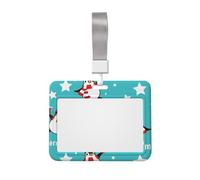 Insigne de travail Pingouin de Noël, coque de protection coulissante horizontale avec fenêtre transparente