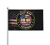 Insigne De Vétéran De La Guerre Du Golfe Drapeaux De Jardin Résistant Drapeau De Cour Suspendre Décoration Bannière 90X150Cm Pour Intérieure Anniversaires Vacances