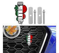 Insigne d'emblème de calandre de Voiture pour Alfa Romeo Giulietta Giulia Mito Stelvio GT 147 156 159 166 166 Autocollant décoratif Couleur Serpent Accessoire