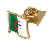 Insigne D'Épingle De Drapeau De L'Algérie - Broche De Revers De Drapeau De L'Algérie Souvenir National Nouveauté Cadeau Épinglette De Cravate Accessoire Cadeaux De Fête Pour Chemise Costume Pu