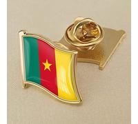 Insigne D'Épinglette De Drapeau D'Étoile Jaune Rayée De Personnalité Du Cameroun,Insignes D'Émail D'Épinglette De Drapeau,Épingles Nationales De Drapeau Ondulant,Épingles D'Insignes Nationaux