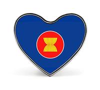 Insigne du drapeau de l'Association des nations de l'Asie du Sud-Est (ASEAN) - Convient aux étudiants, aux responsables, aux enseignants, aux activités commémoratives d'unité, et comme broche décorat