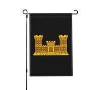 Insigne Du Génie De L'Armée Américaine Drapeau De Jardin Durable Drapeau De Cour Suspendre Drapeaux De Jardin Pour Chambres Extérieure Dortoirs 30X45cm