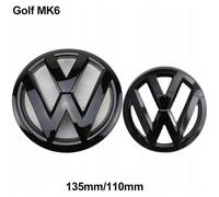Insigne Emblème Avant et Arrière - Volkswagen - Golf VI MK6 - Noir Brillant - ABS