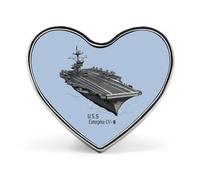 Insigne en forme de cœur du porte-avions USS Enterprise CV 6 de la Seconde Guerre mondiale - Broche mignonne en forme de cœur