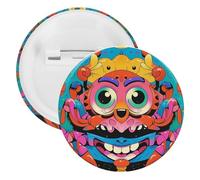 Insigne intéressant visages et crabes broches rondes en métal, broche légère pour sac à dos, épingles à boutons tendance pour chemises, vestes, châle, manteau, unisexe, 20PCS, Fer blanc, épingles