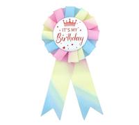 Insigne It's My Birthday, Broche Anniversaire Garçon Fille avec Ruban pour Décoration de Fête ou Accessoire de Célébration (Coloré)