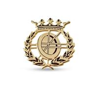 Insigne Montre professionnelle en argent sterling 925, 18 mm, plaquée or, avec fermoir à broche en laiton