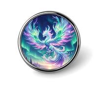 Insigne rond Aurora Phoenix, broche imprimée, cadeau pour hommes et femmes, 2,5 cm