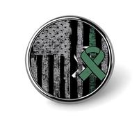 Insigne rond en métal à l'effigie du drapeau américain, symbole de sensibilisation à la bipolarité ; broche décorative élégante à motif patriotique pour hommes et femmes.