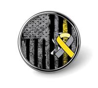 Insigne rond en métal, drapeau américain, pour la sensibilisation à la surdité ; broche élégante à motif patriotique, insignes décoratifs pour hommes et femmes.