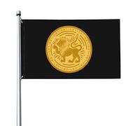 Insigne Rond Leo Bannière Avec Œillets Garden Flag Durable Drapeau De Jardin Pour Intérieure Patio Extérieure 90X150Cm