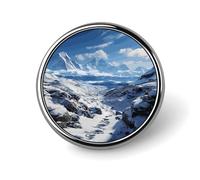 Insigne spectaculaire représentant des montagnes enneigées - Design élé - Accessoires de mode - Badges personnalisés - Décora