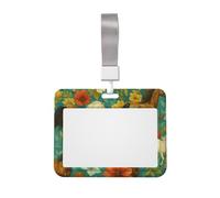 Insigne vintage de travail du cheval et des fleurs, coque de protection coulissante horizontale avec fenêtre transparente