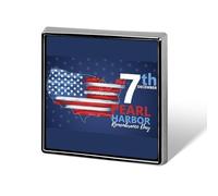 Insignes carrés commémoratifs de la Journée nationale du souvenir de Pearl Harbor, badges émaillés, décorations de fête