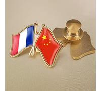 Insignes De Drapeau De La Chine Et De La France, Insigne De Double Drapeau De L'Amitié Capuchon De Carte De Nouveauté Broche Bijoux Souvenir Charme Broches Cadeau pour Hommes Femmes, Badge