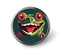Insignes décoratifs en forme de grenouille avec bouche ouverte, en alliage d'aluminium durable, broche ronde légère pour chemises, vestes, chapeaux, uniformes 2,5 cm
