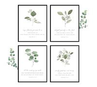 Insire Art mural religieux - Décoration murale - Impressions décoratives chrétiennes, lot de 4 (20,3 x 25,4 cm) - Sans cadre - Verset de la Bible - Cadeaux religieux | Lot de 2