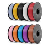 Inslogic Impression 3D Filament Soie PLA Filament Lot Multicolore Aspect soyeux Finition lisse Monochrome Filament 1,75 mm Compatible FDM Imprimante 3D 1kg x 10 Pack