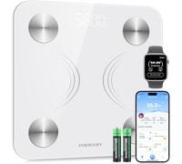 INSMART Balance Pese Personne, Pese Personnes avec écran LED, Balance Connectée bluetooth avec app compatible Andriod et iOS, suivi de 17 données corporelles, Pese Personne max. poids 180 kg