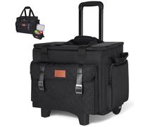 INSMEER Sac à roulettes pour enseignant avec compartiment pour ordinateur portable de 15,6", sac fourre-tout à roulettes pour enseignants avec sac à déjeuner supplémentaire, sac à roulettes 3 en 1