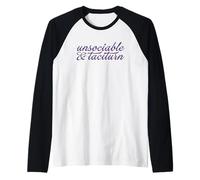 INSOCIABLE ET TACITURN Jane Austen Pride & Prejudice Meme Manche Raglan