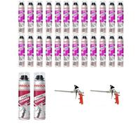 INSOLA Thermo Spray 3D - Isolation Polyuréthane Projetable 850ml - L'un des Meilleurs Pouvoirs Isolants du Marché - 80% Cellules Fermées - Confort Thermique et Acoustique (Lot 24 + 2 + 2)